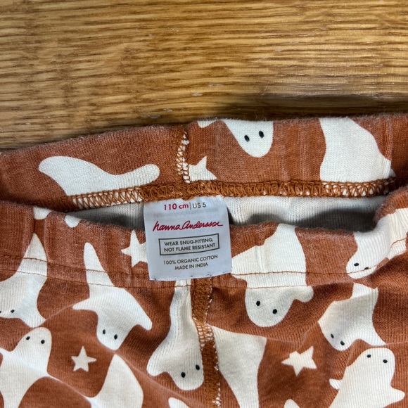 🎃 Hanna Andersson Halloween Ghost Pajamas Set Organic Cotton Kids Size 5 - Picture 3 of 5